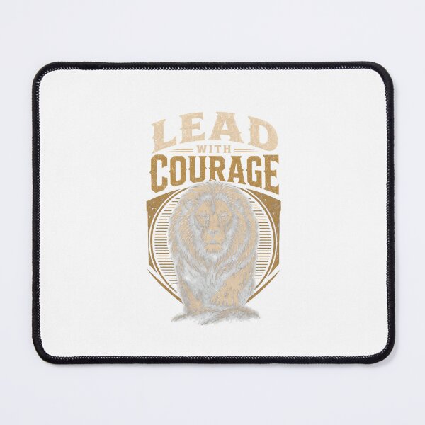 Item preview, Vintage Lion Lead with Courage Retro Motivational Art designed and sold by Bennie Singh.