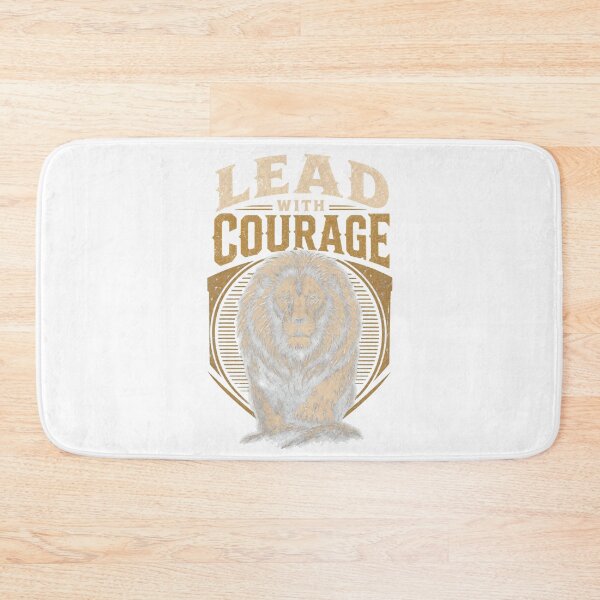 Item preview, Vintage Lion Lead with Courage Retro Motivational Art designed and sold by Bennie Singh.