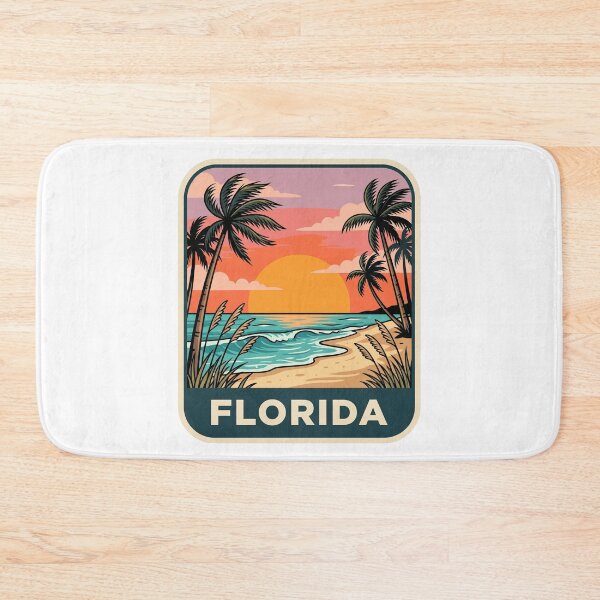 Item preview, Retro Florida Sunset Beach Tropical Travel Graphic designed and sold by Paper Drip.