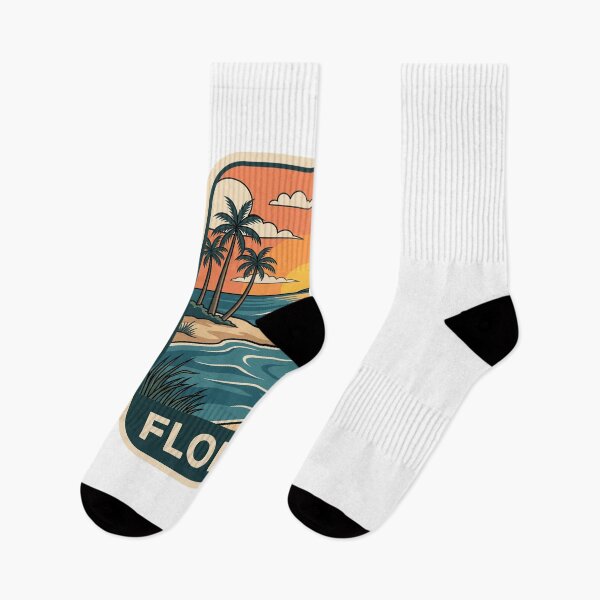 Item preview, Retro Florida Sunset Beach Tropical Travel Graphic designed and sold by Paper Drip.