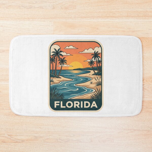 Item preview, Retro Florida Sunset Beach Tropical Travel Graphic designed and sold by Paper Drip.