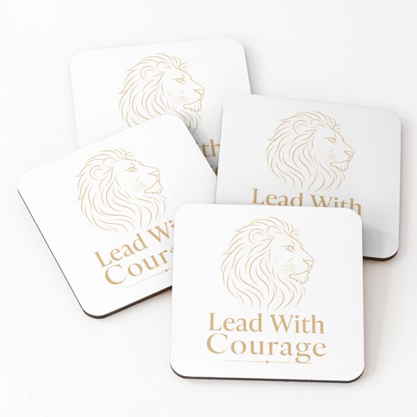 Item preview, Minimalist Line-Art Lion Lead with Courage Elegant Quote Art designed and sold by Bennie Singh.