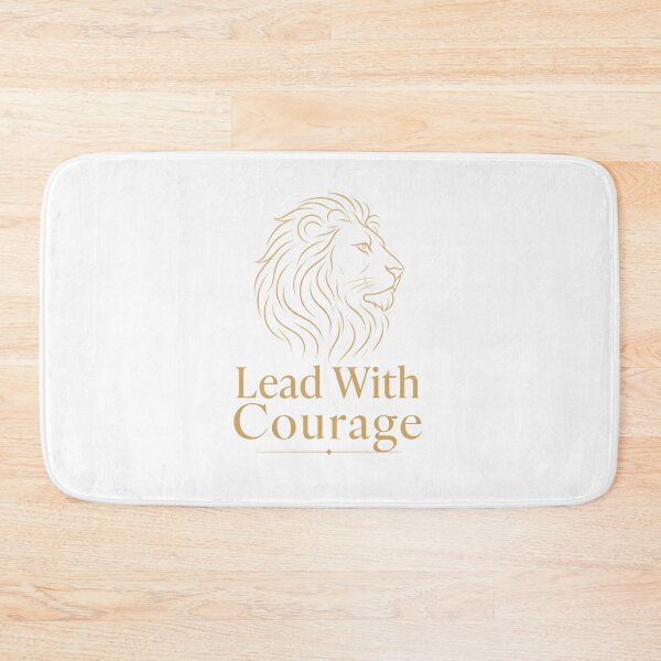 Item preview, Minimalist Line-Art Lion Lead with Courage Elegant Quote Art designed and sold by Bennie Singh.