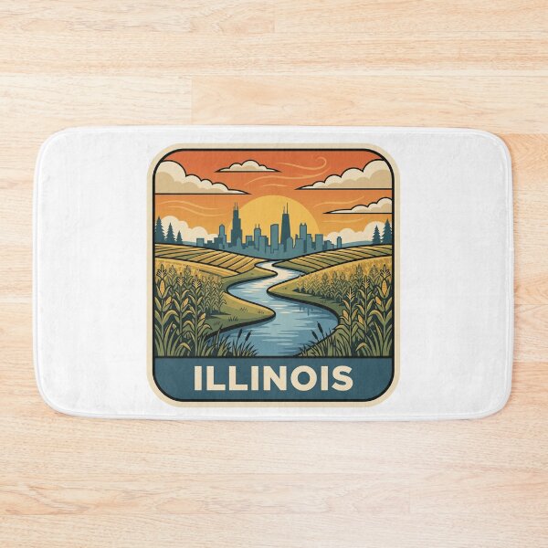 Item preview, Vintage Illinois Cornfield Chicago Skyline Travel Art designed and sold by Paper Drip.
