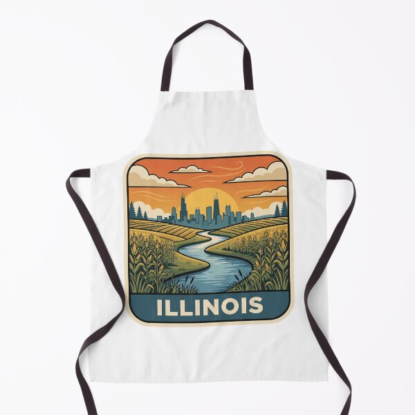 Item preview, Vintage Illinois Cornfield Chicago Skyline Travel Art designed and sold by Paper Drip.