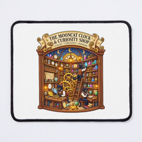 Item preview, The Mooncat Clock & Curiosity Shop | Steampunk Cat Curio Shop | Magical Clocks, Gears & Wonders designed and sold by MrDev.