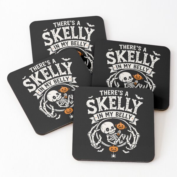 Item preview, There's a Skelly in My Belly Vintage Halloween Pregnancy Badge designed and sold by Maniutek.