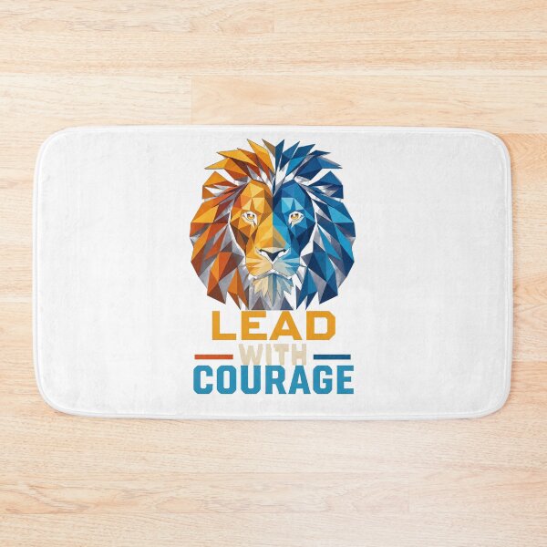 Item preview, Geometric Lion Lead with Courage Colorful Low Poly Art designed and sold by Bennie Singh.