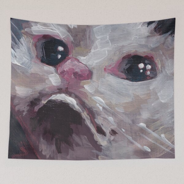 Item preview, sad cat meme ~ acrylic painting designed and sold by crissini.