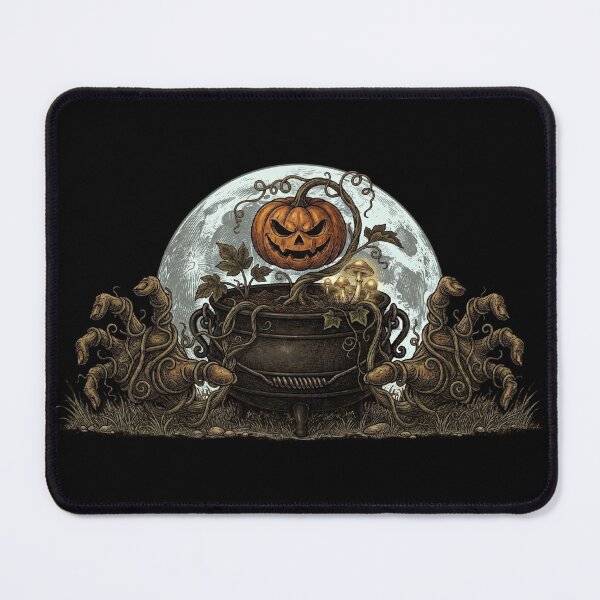 Item preview, Evil Halloween Pumpkin Cauldron Full Moon Vine Hands designed and sold by LOL-N-LIFESTYLE.