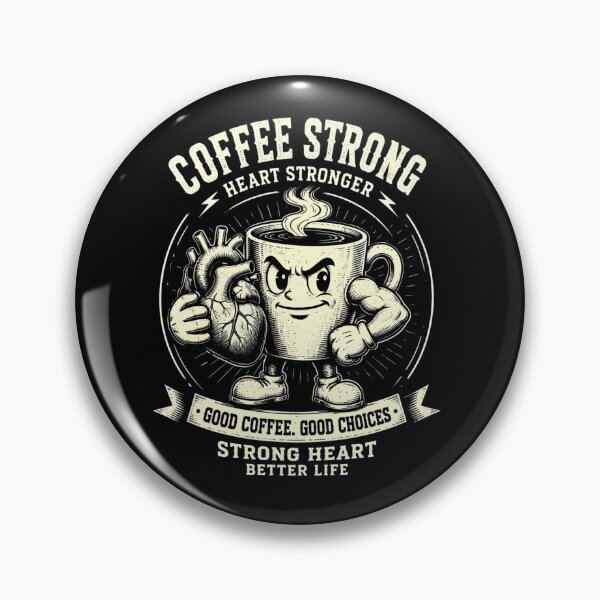 Item preview, Fuel Your Pulse: Coffee Strong Heart Stronger Vintage Mascot T-Shirt designed and sold by Velouria Universe.