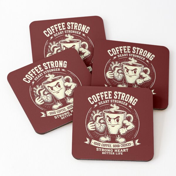 Item preview, Fuel Your Pulse: Coffee Strong Heart Stronger Vintage Mascot T-Shirt designed and sold by Velouria Universe.