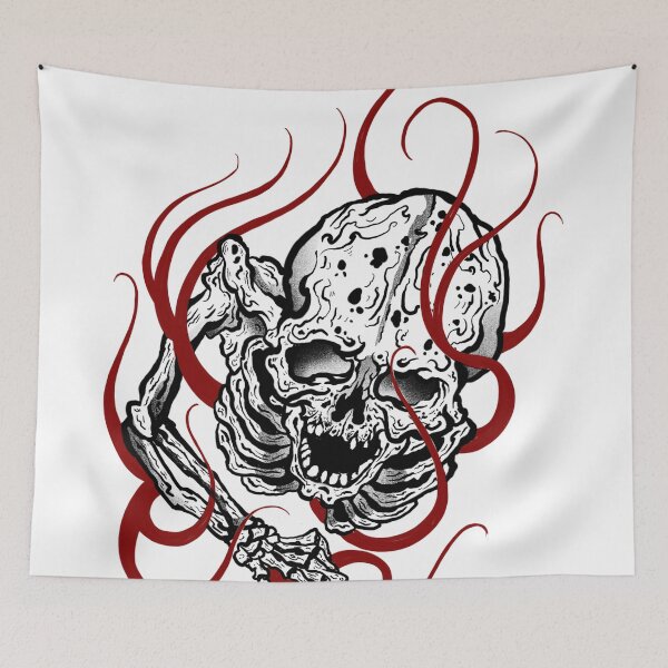 Item preview, Oriental skeleton in flames designed and sold by 7Delamancha.