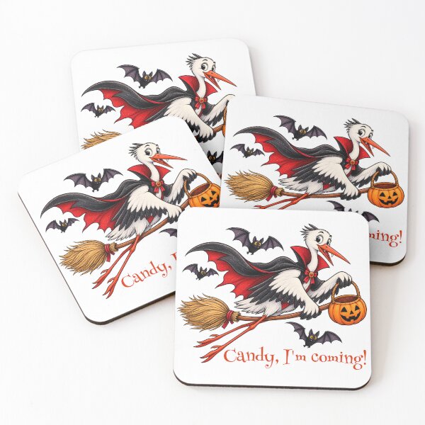 Item preview, Candy, I’m Coming – Funny Halloween Stork Candy Design designed and sold by Buli89.