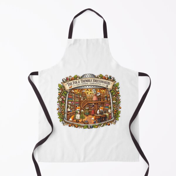 Item preview, The Fox & Thimble Dressmakers | Woodland Fox Seamstress & Enchanted Cottagecore Sewing Shop designed and sold by MrDev.