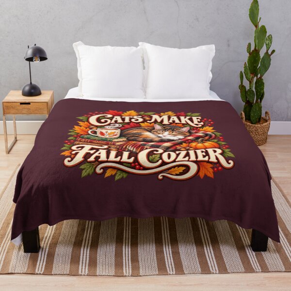Item preview, Cats Make Fall Cozier – Cozy Autumn Cat Lover Design designed and sold by astersgraphics.