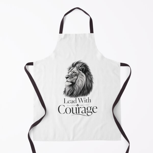 Item preview, Luxury Black and White Lion Lead with Courage Elegant Quote Art designed and sold by Bennie Singh.