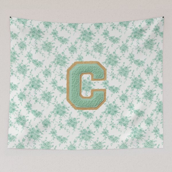 Item preview, Green Letter C Floral Monogram designed and sold by ITCHAWAWAA.