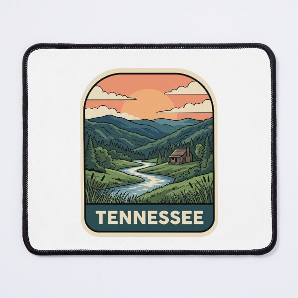 Item preview, Retro Tennessee Smoky Mountains Log Cabin Travel Graphic designed and sold by Paper Drip.