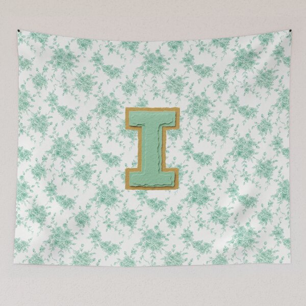 Item preview, Green Letter i Floral Monogram designed and sold by ITCHAWAWAA.