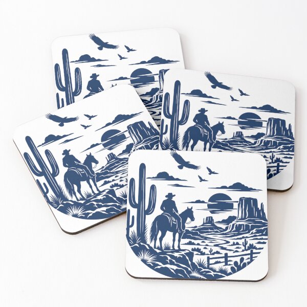 Item preview, Western Cowboy Horse Silhouette Desert Landscape designed and sold by ParfaitPrints.