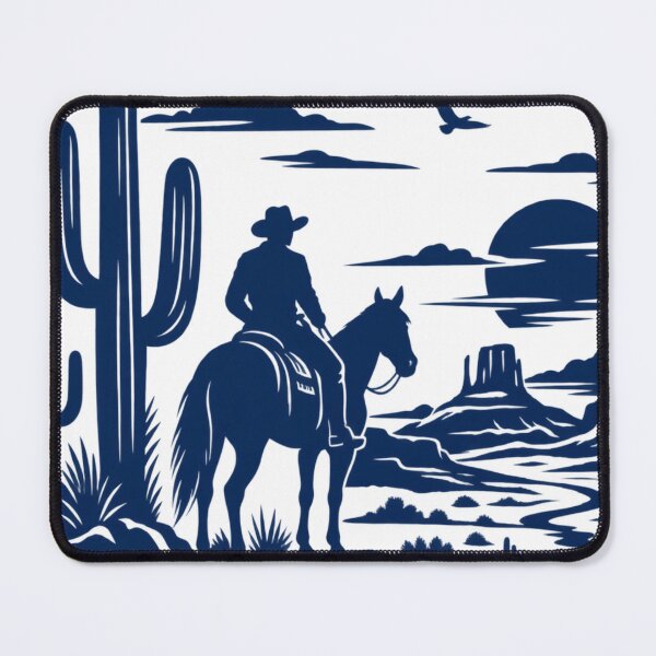 Item preview, Western Cowboy Horse Silhouette Desert Landscape designed and sold by ParfaitPrints.