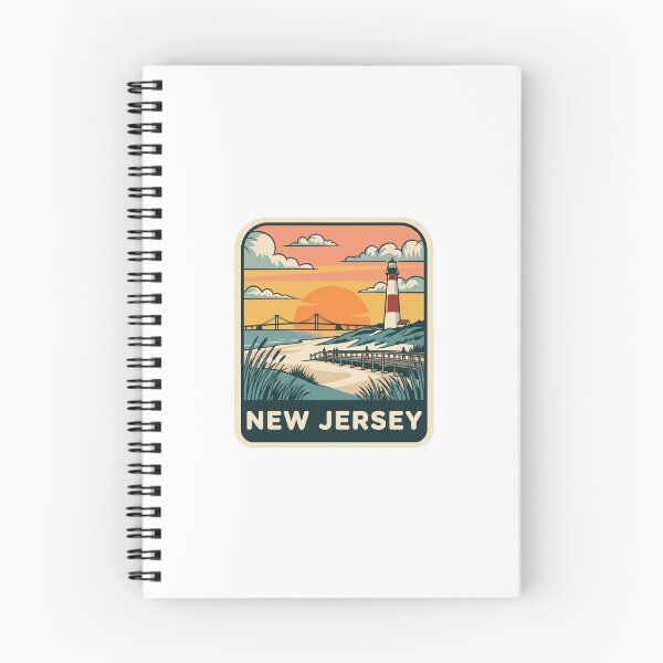 Item preview, Vintage New Jersey Coastal Lighthouse Beach Travel Graphic designed and sold by Paper Drip.