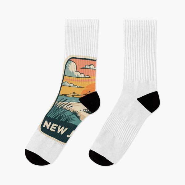 Item preview, Vintage New Jersey Coastal Lighthouse Beach Travel Graphic designed and sold by Paper Drip.