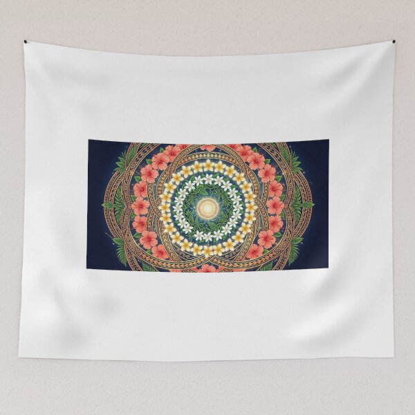 Item preview, Floral Mandala — Hibiscus, Tiaré & Frangipani, Glowing Heart designed and sold by Hawaii26.