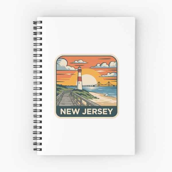 Item preview, Vintage New Jersey Coastal Lighthouse Beach Travel Graphic designed and sold by Paper Drip.