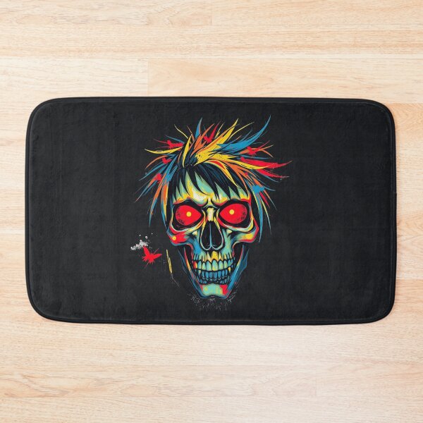 Item preview, Neon Skull and Butterfly Art - Gothic Cyberpunk Halloween Graphic designed and sold by ERODED SELF.