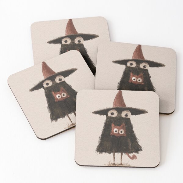Item preview, Whimsical Witch Familiar with Cat designed and sold by FestosGouache.