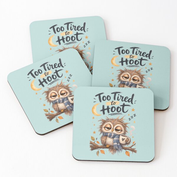 Item preview, Too Tired to Hoot – Funny Sleepy Owl designed and sold by Sasas Design.