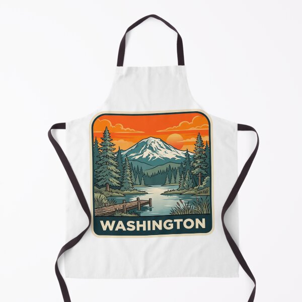 Item preview, Retro Washington State Mount Rainier Alpine Lake Art designed and sold by Paper Drip.