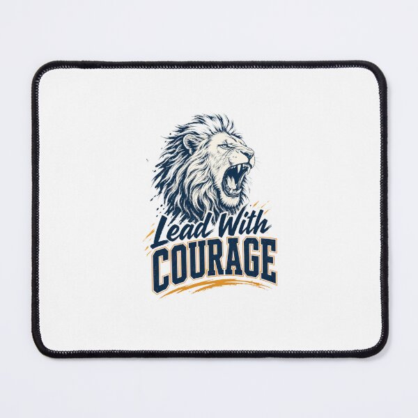 Item preview, Roaring Lion Lead with Courage Athletic Typography Motivational Art designed and sold by Bennie Singh.