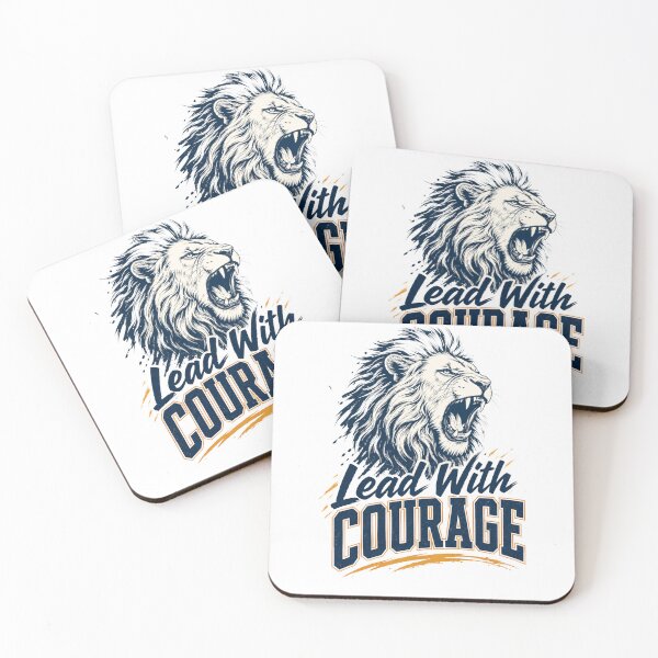 Item preview, Roaring Lion Lead with Courage Athletic Typography Motivational Art designed and sold by Bennie Singh.