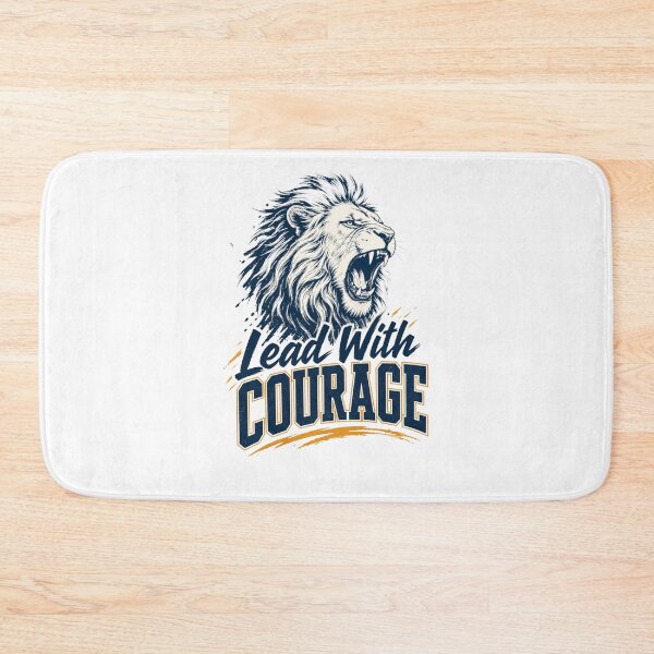 Item preview, Roaring Lion Lead with Courage Athletic Typography Motivational Art designed and sold by Bennie Singh.