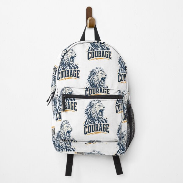Item preview, Roaring Lion Lead with Courage Athletic Typography Motivational Art designed and sold by Bennie Singh.