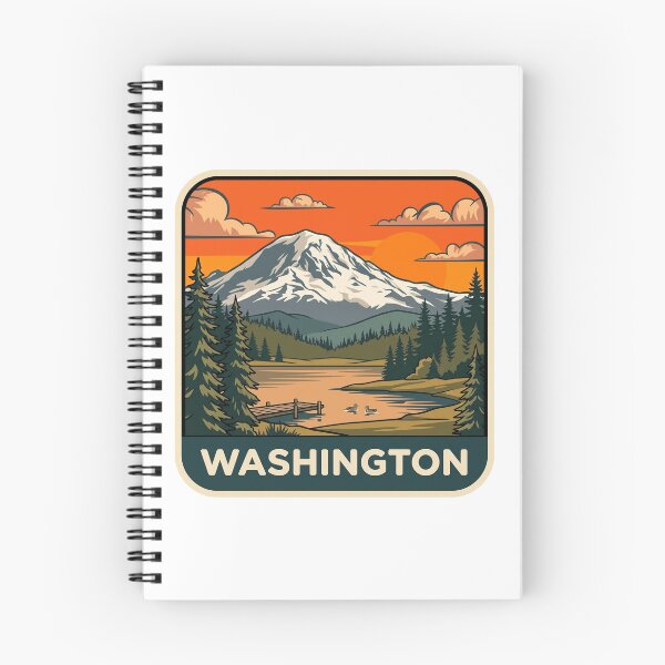 Item preview, Retro Washington State Mount Rainier Alpine Lake Art designed and sold by Paper Drip.