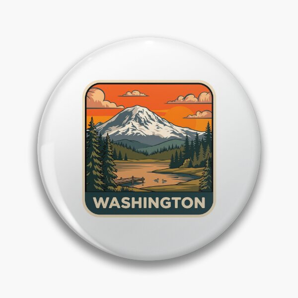 Item preview, Retro Washington State Mount Rainier Alpine Lake Art designed and sold by Paper Drip.