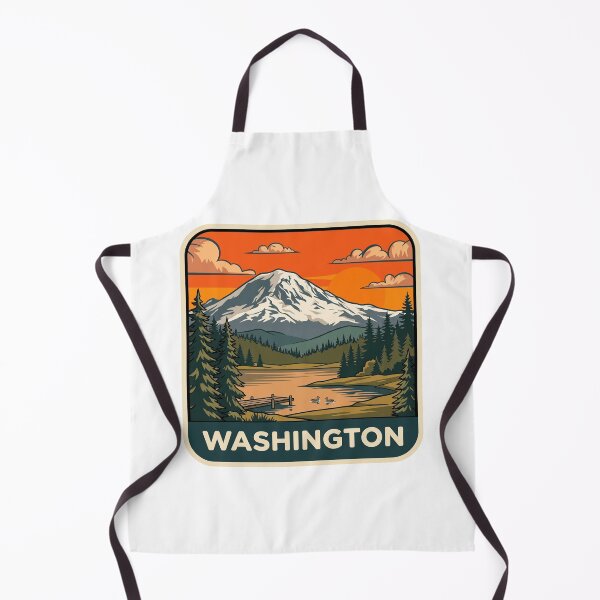 Item preview, Retro Washington State Mount Rainier Alpine Lake Art designed and sold by Paper Drip.