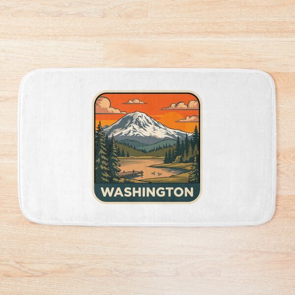 Item preview, Retro Washington State Mount Rainier Alpine Lake Art designed and sold by Paper Drip.