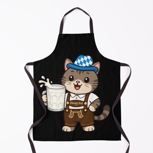 Item preview, Cute Bavarian Cat with Milk Mug Oktoberfest designed and sold by PMTaurus.