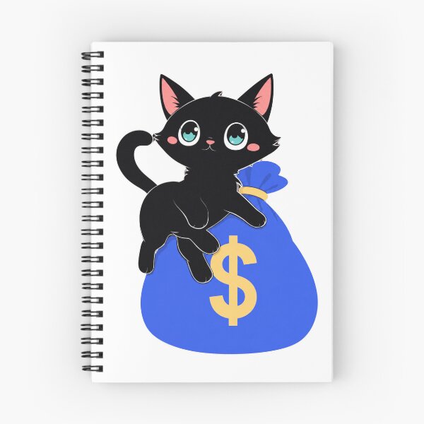 Item preview, Cute Black Cat Cartoon – Kawaii Blue Character designed and sold by Wonza22yara.