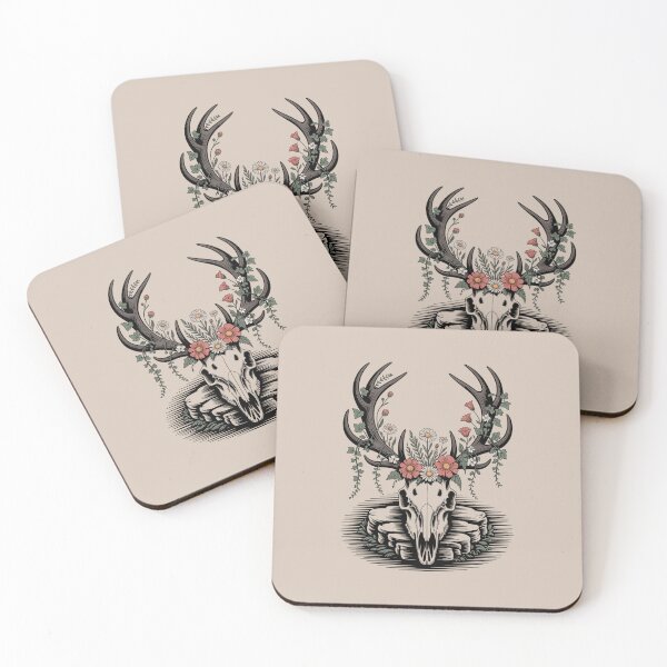 Item preview, Deer Skull Floral Antlers Botanical Art designed and sold by NuvoraNest.