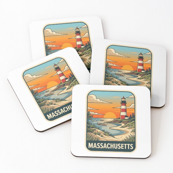 Item preview, Vintage Massachusetts Cape Cod Lighthouse Coastal Art designed and sold by Paper Drip.