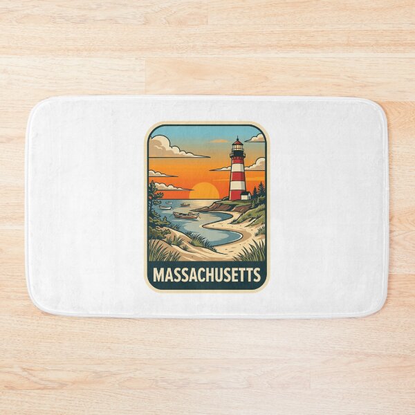 Item preview, Vintage Massachusetts Cape Cod Lighthouse Coastal Art designed and sold by Paper Drip.