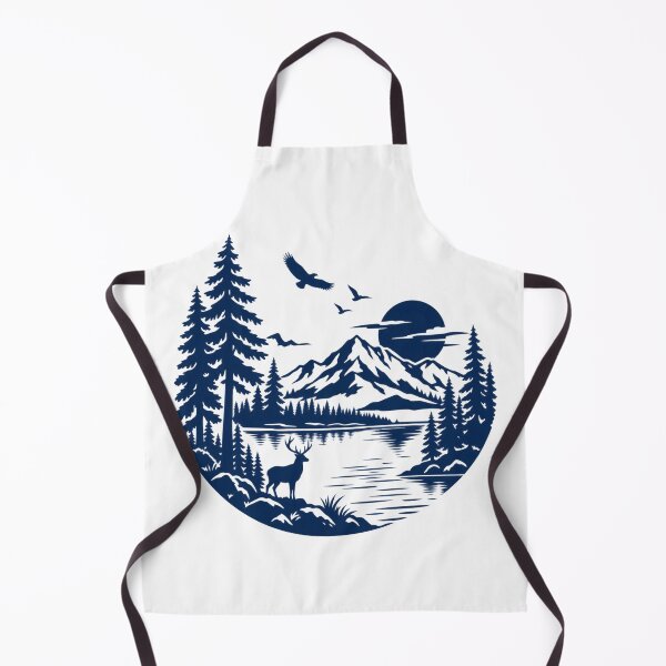 Item preview, Mountain Forest Deer Silhouette Nature Landscape designed and sold by ParfaitPrints.