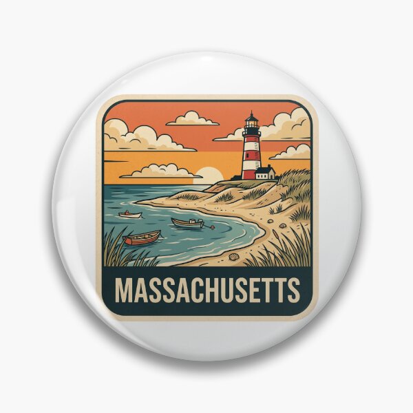 Item preview, Vintage Massachusetts Cape Cod Lighthouse Coastal Art designed and sold by Paper Drip.