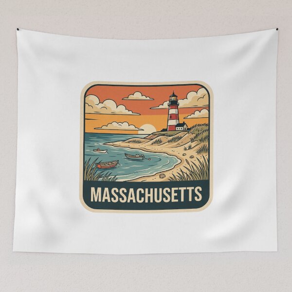 Artikelvorschau, Vintage Massachusetts Cape Cod Leuchtturm Küstenkunst entworfen und verkauft von Paper Drip.